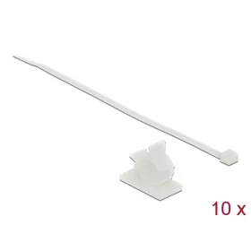   Delock Fehér, 37 x 18 mm-es kábelfogó H 300 x Sz 4,8 mm - kábellel (18879)