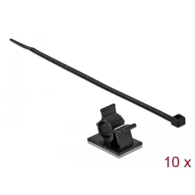   Delock Fekete, 37 x 18 mm-es kábelfogó H 300 x Sz 4,8 mm - kábellel (18880)