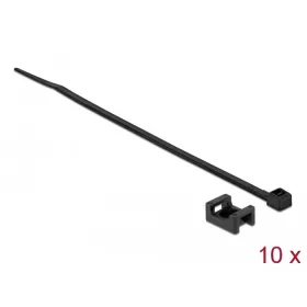   Delock Fekete csavart biztosító foglalat készlet 15 x 10 mm H 200 x Sz 3,6 mm kábellel
