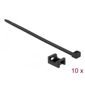   Delock Fekete csavart biztosító foglalat készlet 23 x 16 mm H 150 x Sz 7,2 mm kábellel (18886)