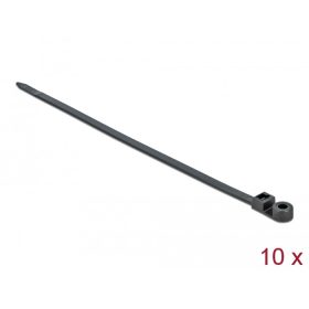   Delock Kábelkötöző szorító fűzőlyukkal Hx 300 x Sz 7,6 mm, 10 darab fekete (18952)