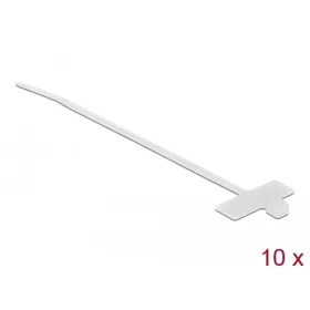   Delock kábelkötegelő címkével 100x2.5mm, 10darab fehér (18954)
