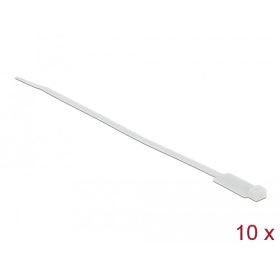   Delock Kábelkötöző címkével Hx 190 x Sz 4,8 mm, 10 darab fehér (18956)