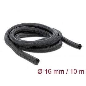   Delock Fonott kábelharisnya önzáródó 10 m x 16 mm fekete (19033)