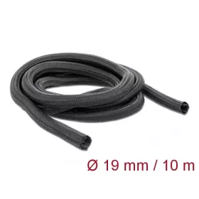   Delock Fonott kábelharisnya önzáródó 10 m x 19 mm fekete (19046)