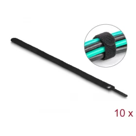   Delock Befűzős kábelkötegelő hossza 250 mm fekete 12 mm, 10 db.