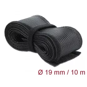   Delock Fonott kábelharisnya tépőzárral 10 m x 19 mm fekete