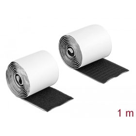   Delock öntapadós tépőzáras szalag 1m x 50mm fekete (19063)