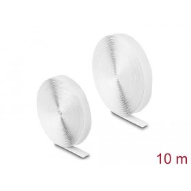   Delock Öntapadó tépőzáras szalag-szett, H 10 m és Sz 20 mm fehér