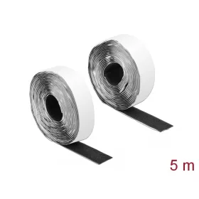   Delock Velcro öntapadó tépőzáras szalag-szett, H 5 m és Sz 25 mm fekete (19072)