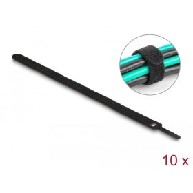   Delock Befűzős kábelkötegelő hossza 300 mm fekete 12 mm, 10 db.