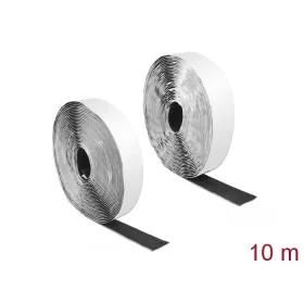   Delock Velcro öntapadó tépőzáras szalag-szett, H 10 m és Sz 25 mm fekete (19081)