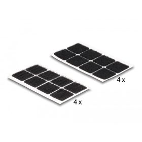   Delock Tépőzáras kocka darabok, öntapadós 64 db.-os fekete (19096)