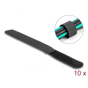   Delock Befűzős kábelkötegelő hossza 180 mm fekete 20 mm, 10 db