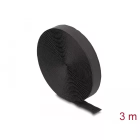 Delock tépőzáras kábelrendező 3mx20mm fekete (19111)
