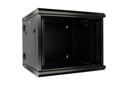 Extralink 9U 600x600 AZH Black | Rackmount cabinet | wall mounted, swing type