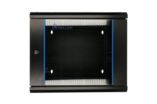 Extralink 9U 600x600 AZH Black | Rackmount cabinet | wall mounted, swing type