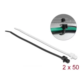   Delock Kábelkötegelő vékony lemez alappal hossza 200 mm szélessége 4,8 mm, 100 db. (19502)