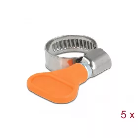   Delock Tömlőbilincs pillangó fogantyúval rozsdamentes acél 400 SS 12 - 20 mm 5 db. narancssárga (19512)