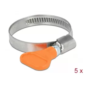  Delock Tömlőbilincs pillangó fogantyúval rozsdamentes acél 400 SS 30 - 45 mm 5 db. narancssárga (19516)