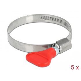   Delock Tömlőbilincs pillangó fogantyúval rozsdamentes acél 400 SS 40 - 60 mm 5 db. piros (19518)