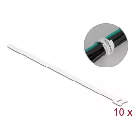   Delock Befűzős kábelkötegelő hossza 300 mm szépessége 12 mm, 10 db. Fehér