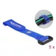 Delock befűzős tépőzáras kábelkötegelő 150x20mm 5db kék