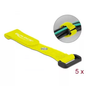   Delock Befűzős kábelkötegelő tépőzárral és szorító karikával hossza 150 mm, szélessége 20 mm, 5 db.