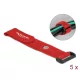 Delock befűzős kábelkötegelő tépőzárral 190x25mm 5db piros (19545)
