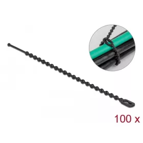   Delock Újrahasználható kötöző Hx 100 x Sz 2,4 mm 100 db. Fekete