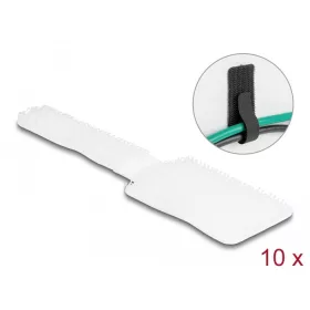   Delock Mini tépőzáras kábeltartó hossza 90 mm és szélessége 24 mm, 10 db. fekete, fehér (19587)