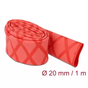 Delock Zsugorcső X-mintás nem csúszós 1 m x 20 mm piros