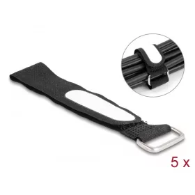   Delock tépőzáras kábelkötegelő 203x20mm 5db fekete (19606)