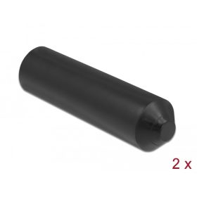   Delock 70 x 20 mm méretű lezáró vég belül ragasztó felülettel 2 db. fekete (19772)