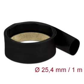   Delock Fekete, hőre szűkülő tubus 1 m x 25,4 mm méretű szűkülési aránya 4:1 (20663)