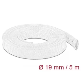   Delock Fonott kábelharisnya nyújtható 5 m x 19 mm fehér (20695)