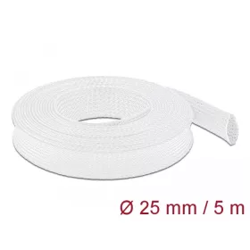  Delock Fonott kábelharisnya nyújtható 5 m x 25 mm fehér (20696)