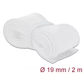   Delock Fonott kábelharisnya tépőzárral 2 m x 19 mm fehér
