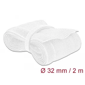   Delock Fonott kábelharisnya tépőzárral 2 m x 32 mm fehér