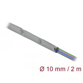   Delock Kábelkarmantyú patent szorítóval 2 m x 10 mm szürke / fekete (20725)