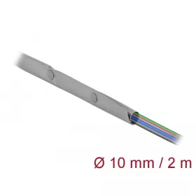   Delock Kábelkarmantyú patent szorítóval 2 m x 10 mm szürke / fekete (20725)