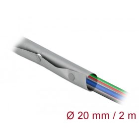   Delock Kábelkarmantyú patent szorítóval 2 m x 20 mm szürke / fekete (20726)