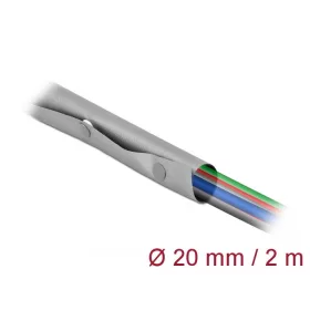   Delock Kábelkarmantyú patent szorítóval 2 m x 20 mm szürke / fekete (20726)