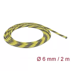   Delock Fonott kábelharisnya nyújtható 2 m x 6 mm fekete-sárga (20737)