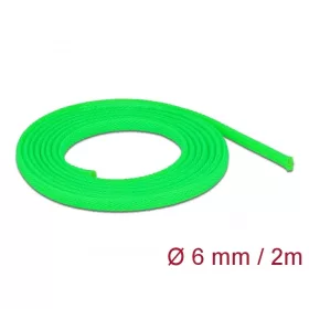  Delock Fonott kábelharisnya nyújtható 2 m x 6 mm zöld (20739)