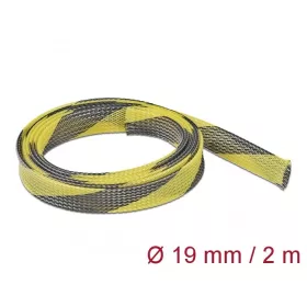   Delock Fonott kábelharisnya nyújtható 2 m x 19 mm fekete-sárga (20742)