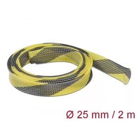   Delock Fonott kábelharisnya nyújtható 2 m x 25 mm fekete-sárga (20747)