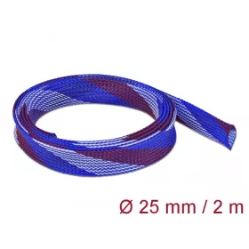   Delock Fonott kábelharisnya nyújtható 2 m x 25 mm kék-piros-fehér (20751)