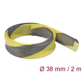   Delock Fonott kábelharisnya nyújtható 2 m x 38 mm fekete-sárga (20752)