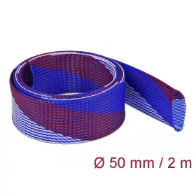   Delock Fonott kábelharisnya nyújtható 2 m x 50 mm kék-piros-fehér (20761)